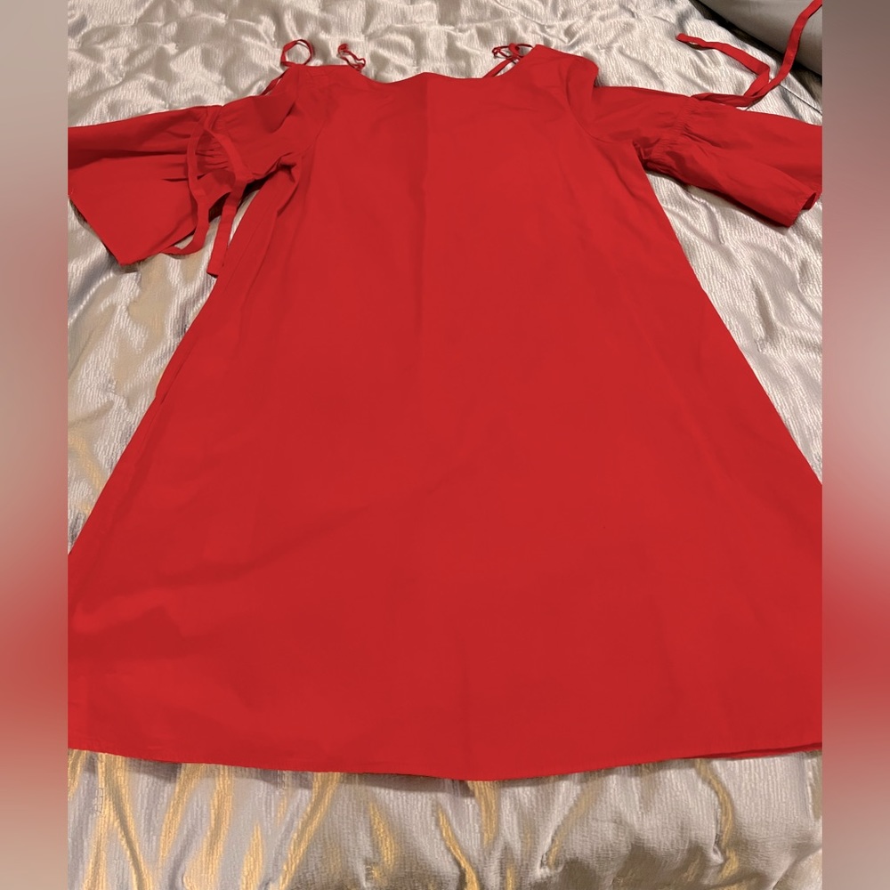 Red cotton A-line dress from Zara (with pockets)